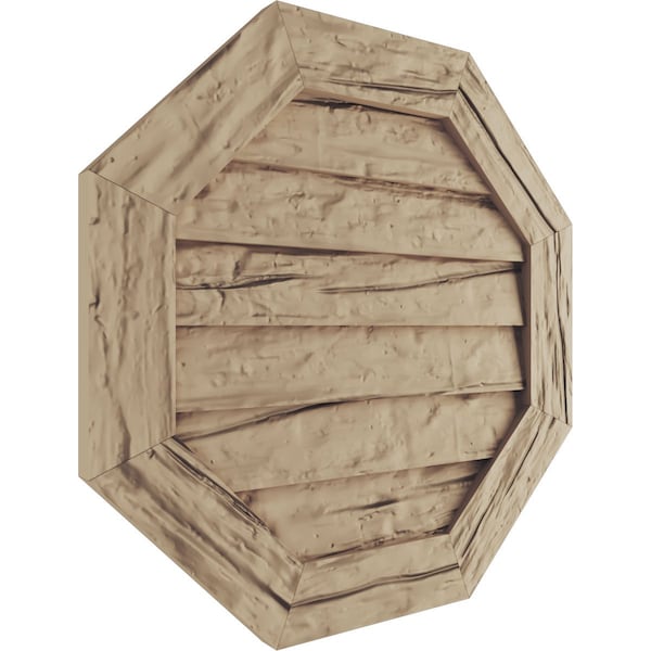 Timberthane Riverwood Octagonal Faux Wood Non-Functional Gable Vent, Primed Tan, 24W X 24H